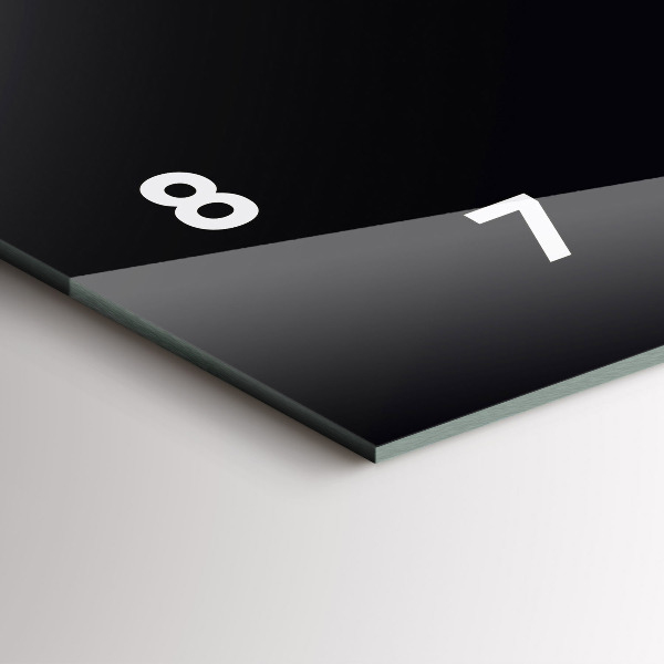 Horizontální skleněné hodiny na stěnu Černá barva