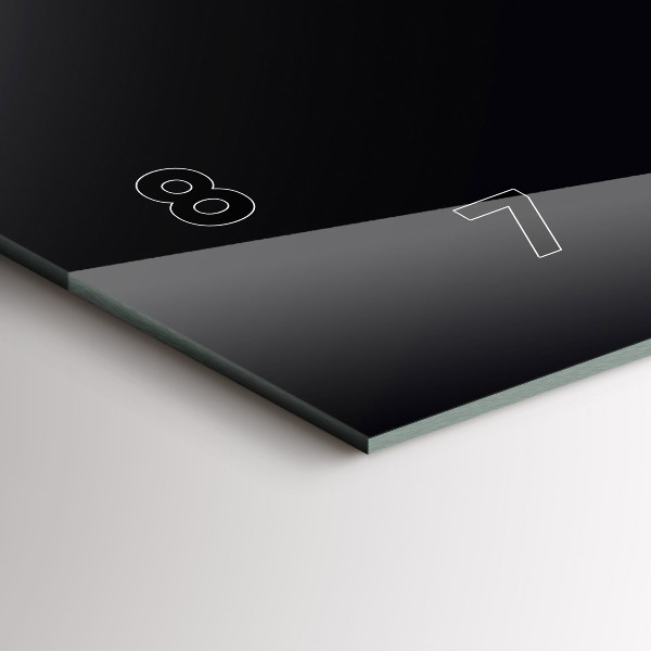 Horizontální skleněné hodiny na stěnu Černá barva