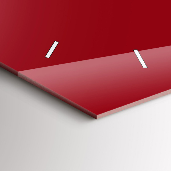 Horizontální skleněné hodiny na stěnu Červená barva