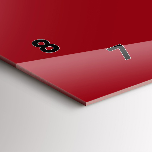 Horizontální skleněné hodiny na stěnu Červená barva