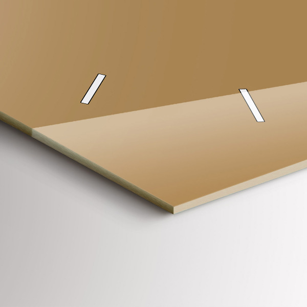 Horizontální skleněné hodiny na stěnu Tmavě béžová barva