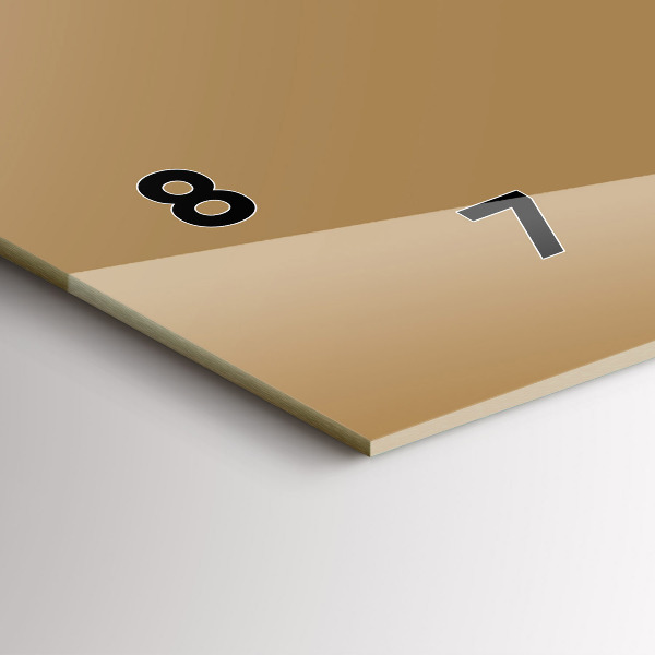 Horizontální skleněné hodiny na stěnu Tmavě béžová barva