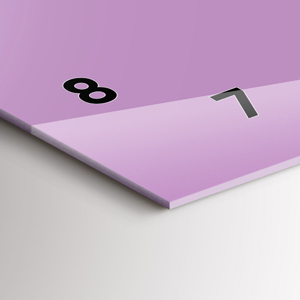 Horizontální skleněné hodiny na stěnu Šeříková barva