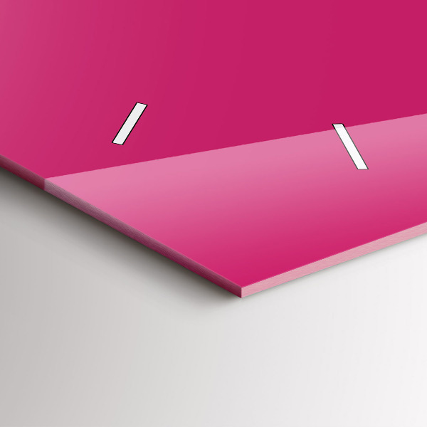 Horizontální skleněné hodiny na stěnu Barva silně růžová