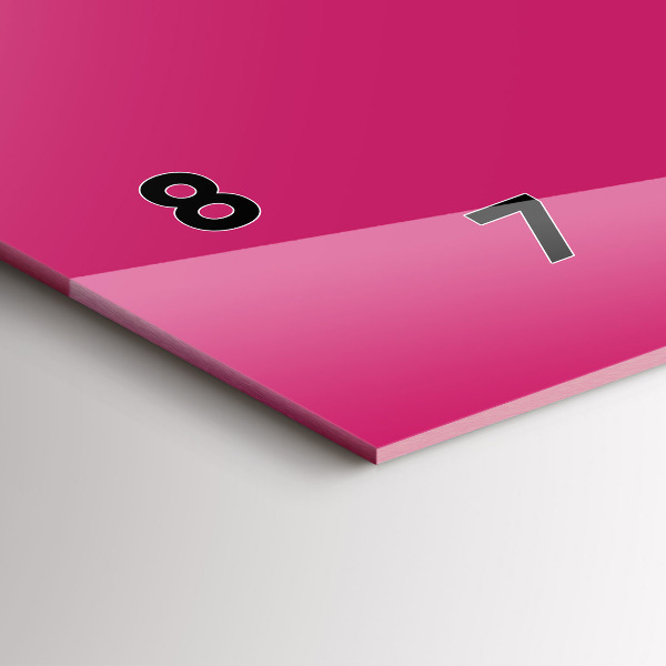 Horizontální skleněné hodiny na stěnu Barva silně růžová