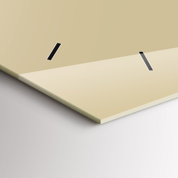 Horizontální skleněné hodiny na stěnu Béžová barva