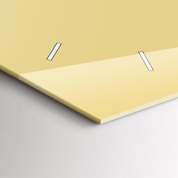 Horizontální skleněné hodiny na stěnu Krémová barva