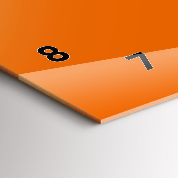 Horizontální skleněné hodiny na stěnu Barva oranžová