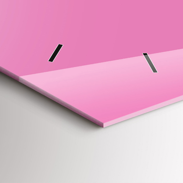 Horizontální skleněné hodiny na stěnu Růžová barva