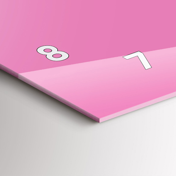 Horizontální skleněné hodiny na stěnu Růžová barva