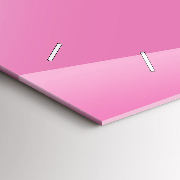 Horizontální skleněné hodiny na stěnu Růžová barva