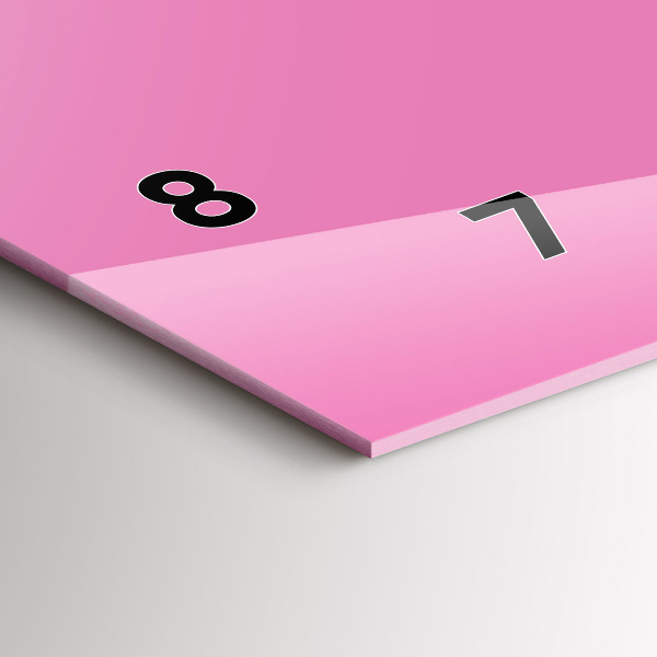 Horizontální skleněné hodiny na stěnu Růžová barva