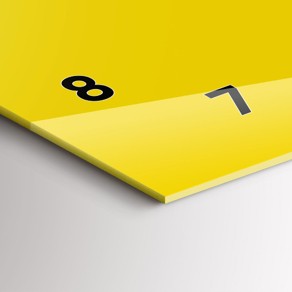 Horizontální skleněné hodiny na stěnu Barva světle žlutá