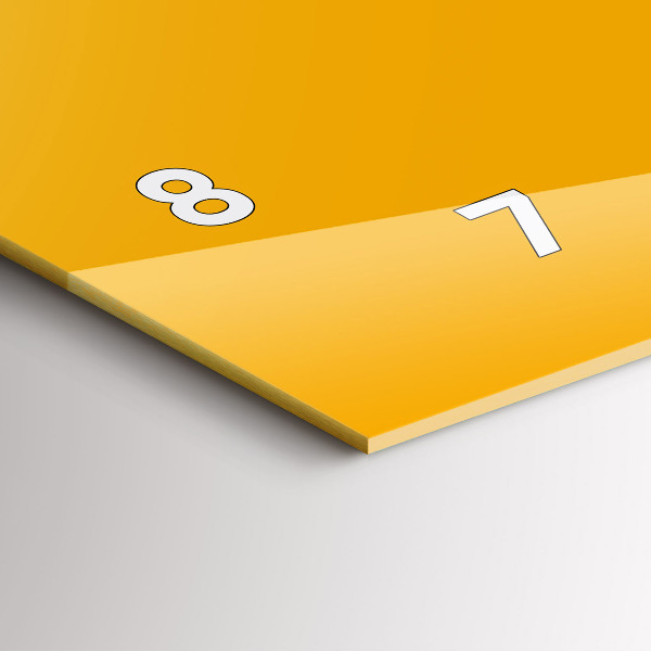 Horizontální skleněné hodiny na stěnu Barva zlatožlutá