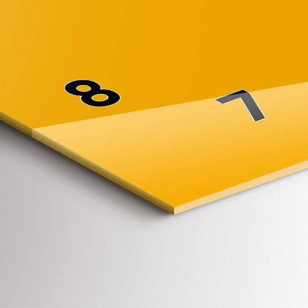 Horizontální skleněné hodiny na stěnu Barva zlatožlutá