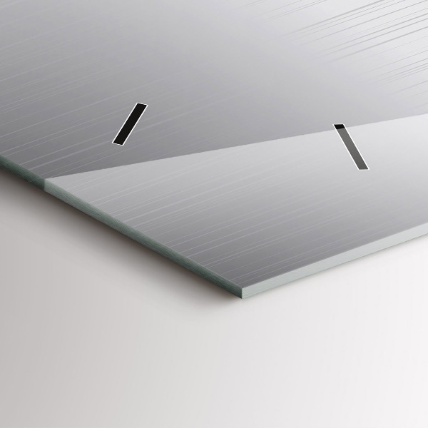 Horizontální skleněné hodiny na stěnu Stříbrný vzor