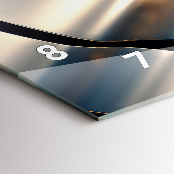 Horizontální skleněné hodiny na stěnu Stříbrný vzor