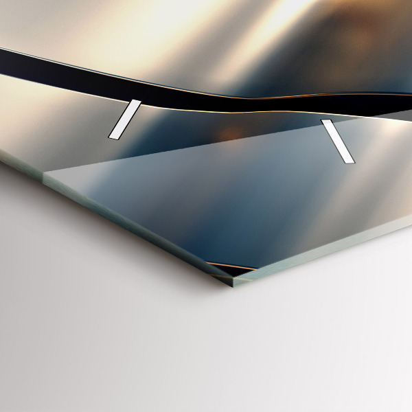 Horizontální skleněné hodiny na stěnu Stříbrný vzor