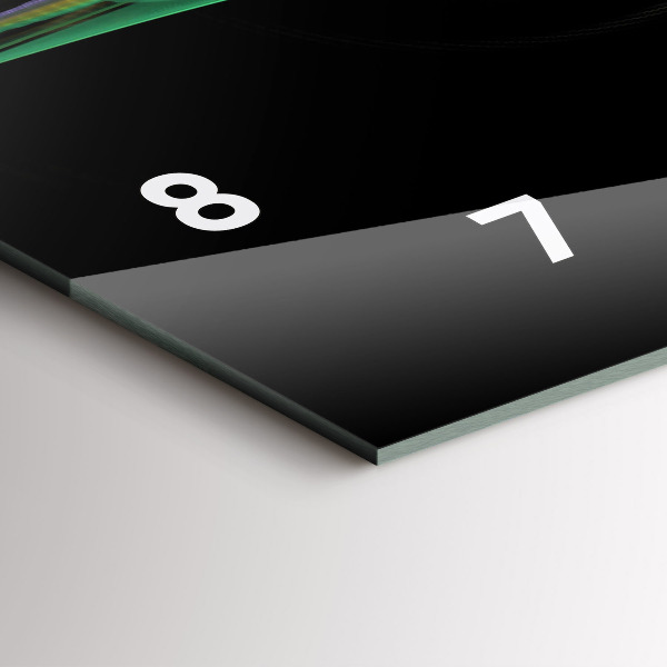 Horizontální skleněné hodiny na stěnu Zelená abstrakce