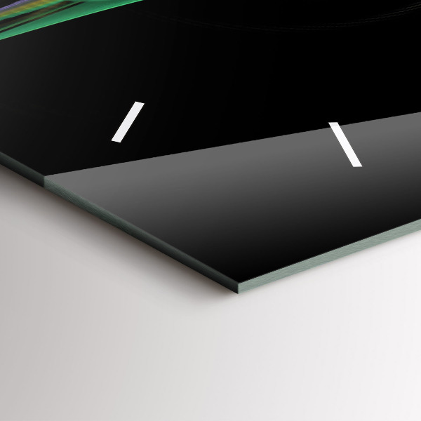 Horizontální skleněné hodiny na stěnu Zelená abstrakce