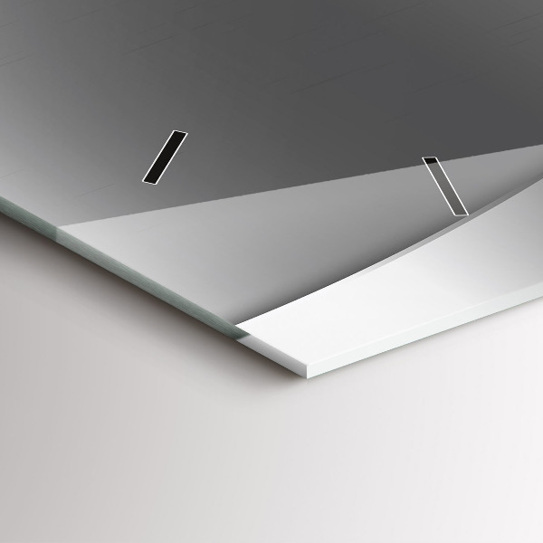 Horizontální skleněné hodiny na stěnu Stříbrné linie