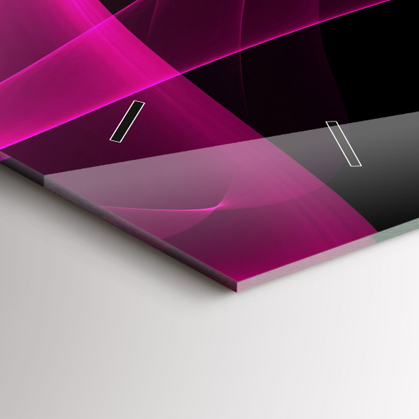 Horizontální skleněné hodiny na stěnu Růžová abstrakce