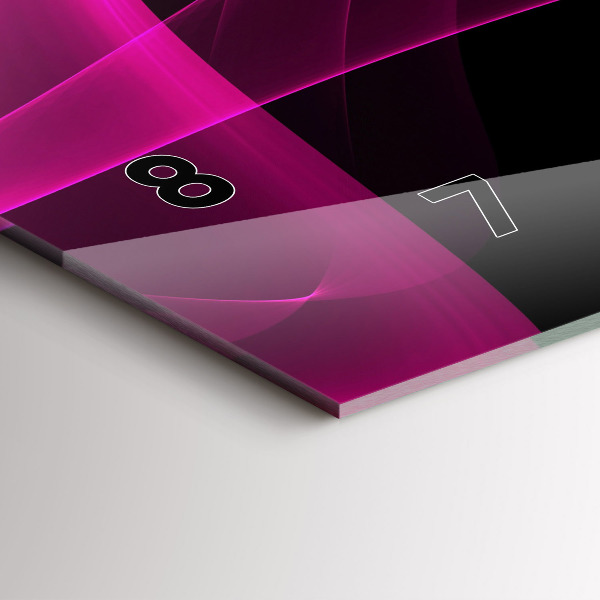 Horizontální skleněné hodiny na stěnu Růžová abstrakce