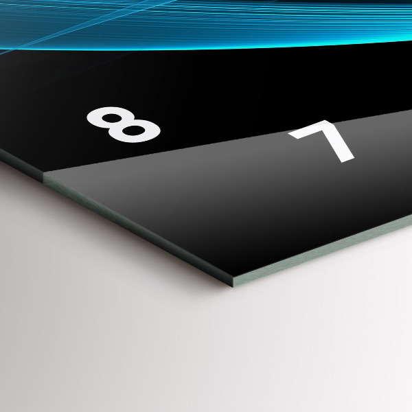 Horizontální skleněné hodiny na stěnu Modrá abstrakce