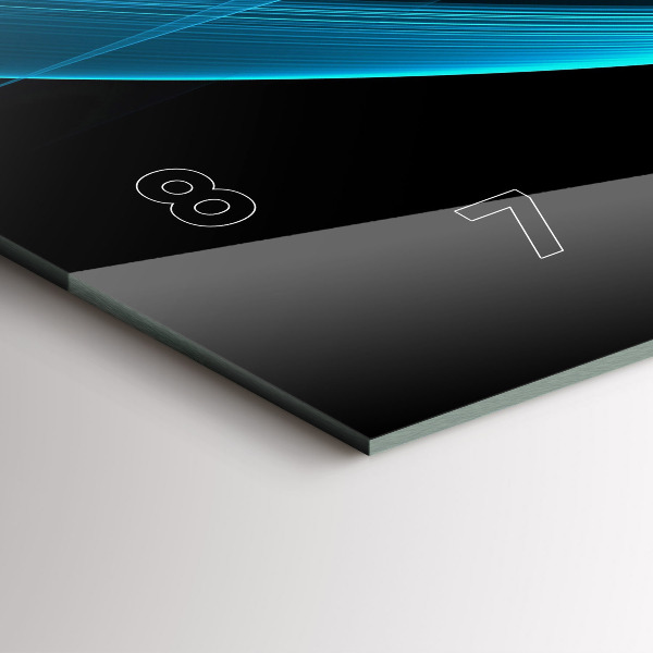 Horizontální skleněné hodiny na stěnu Modrá abstrakce