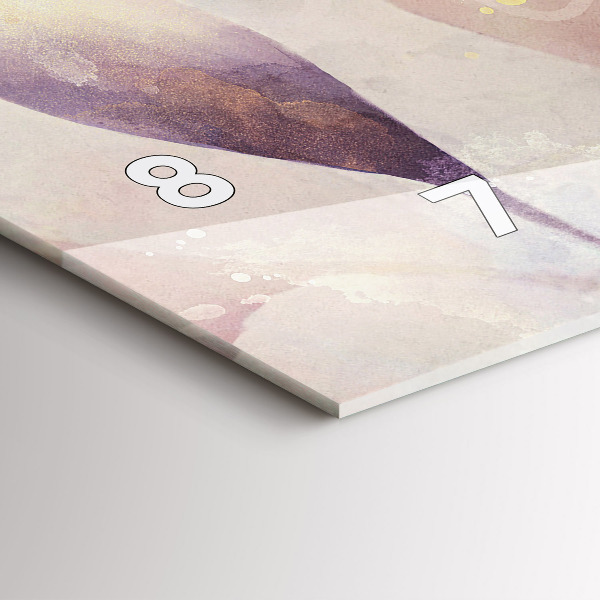 Horizontální skleněné hodiny na stěnu Abstraktní boho listy