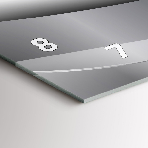 Horizontální skleněné hodiny na stěnu Stříbrná abstrakce