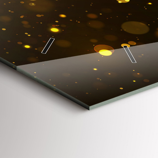 Horizontální skleněné hodiny na stěnu Zlatý pyl