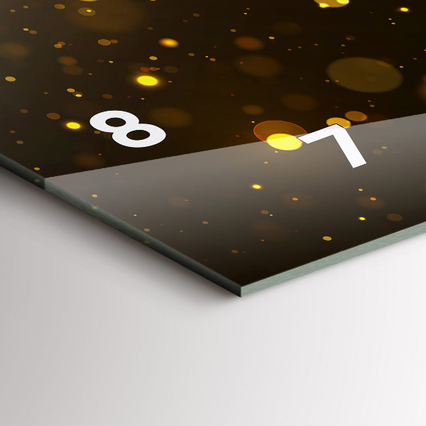 Horizontální skleněné hodiny na stěnu Zlatý pyl