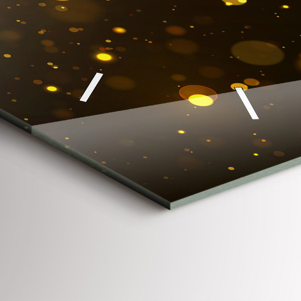 Horizontální skleněné hodiny na stěnu Zlatý pyl