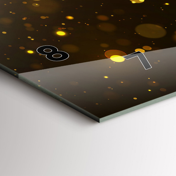 Horizontální skleněné hodiny na stěnu Zlatý pyl