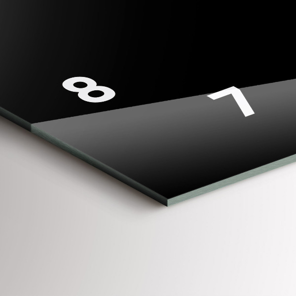 Horizontální skleněné hodiny na stěnu Černá káva