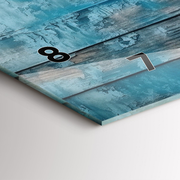 Horizontální skleněné hodiny na stěnu Modré desky