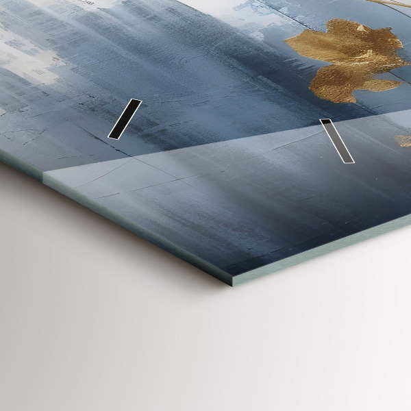 Horizontální skleněné hodiny na stěnu Abstraktní květiny