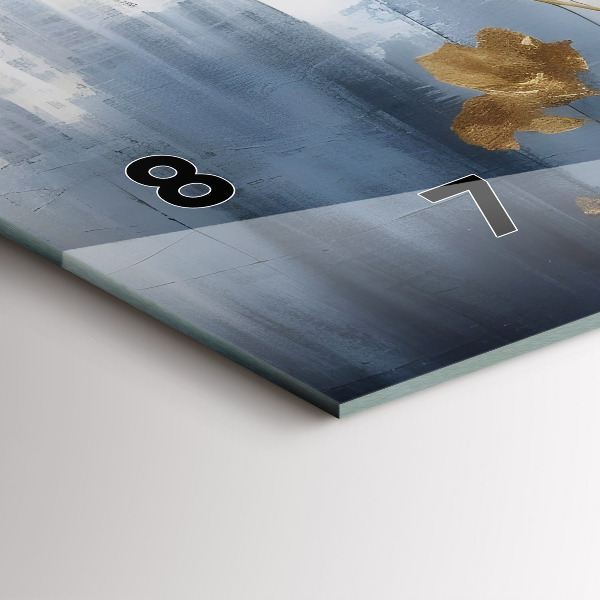 Horizontální skleněné hodiny na stěnu Abstraktní květiny