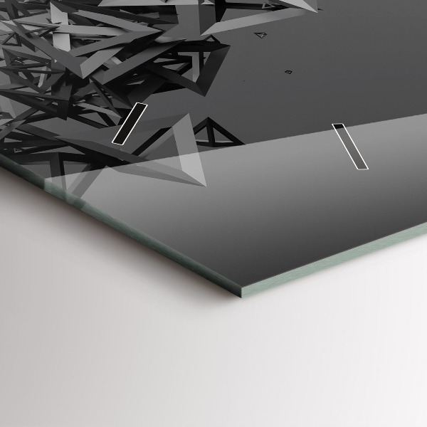 Horizontální skleněné hodiny na stěnu Abstrakce