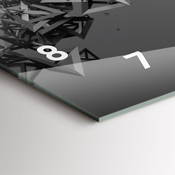 Horizontální skleněné hodiny na stěnu Abstrakce