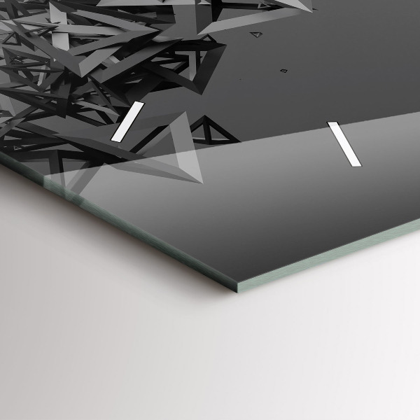 Horizontální skleněné hodiny na stěnu Abstrakce