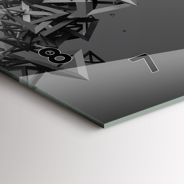 Horizontální skleněné hodiny na stěnu Abstrakce