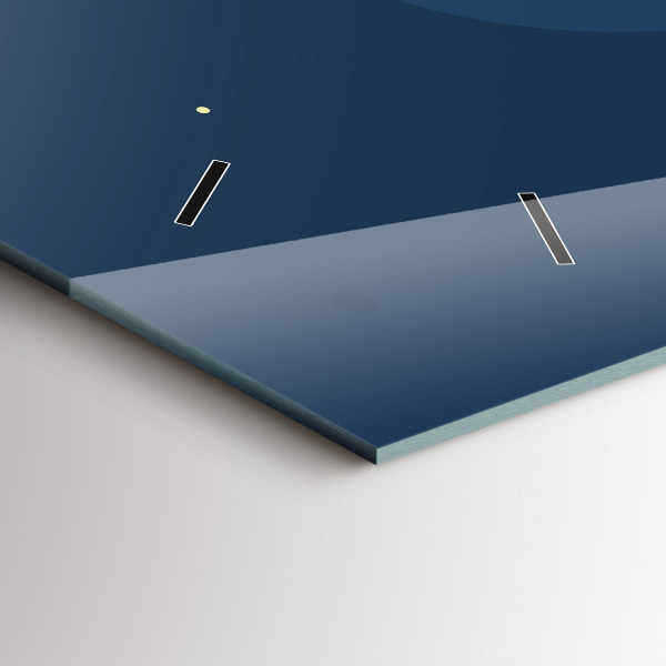 Horizontální skleněné hodiny na stěnu Modré vlny