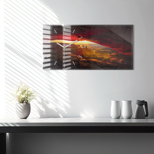 Horizontální hodiny na skle Grand Canyon Arizona