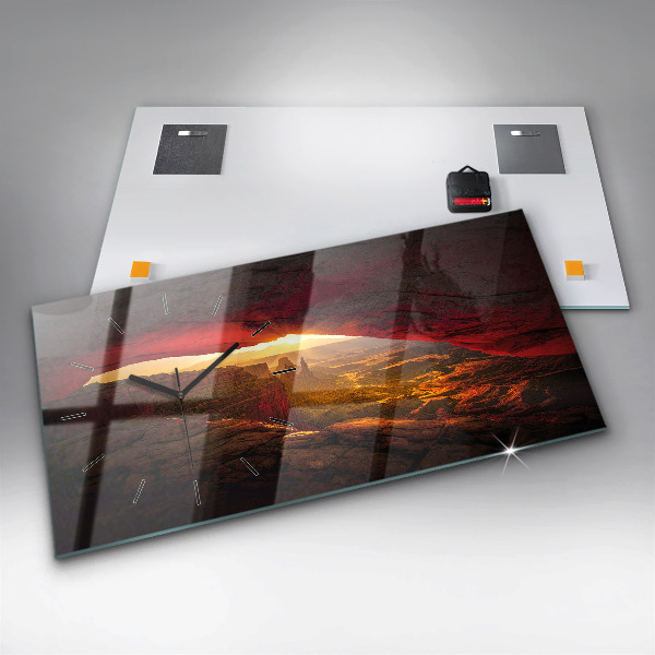 Horizontální hodiny na skle Grand Canyon Arizona