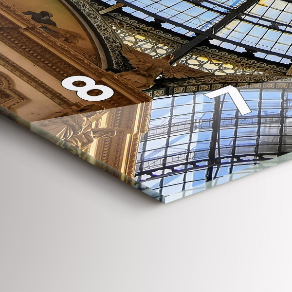 Horizontální hodiny na skle Nákupní centrum v Miláně