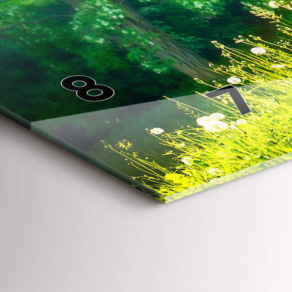 Horizontální hodiny na skle Jarní příroda