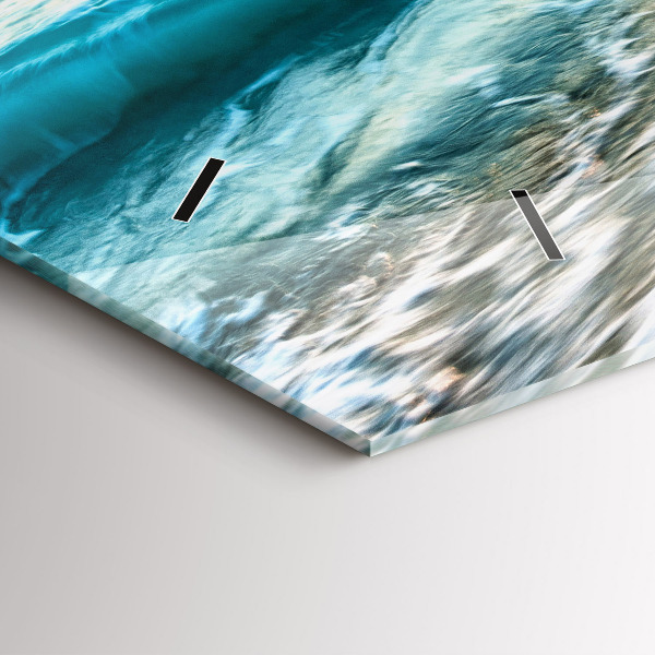 Horizontální hodiny na skle Pláž, moře a písek