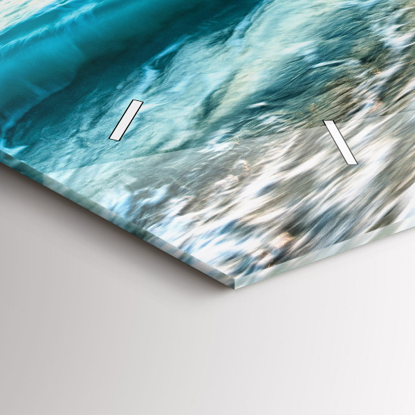 Horizontální hodiny na skle Pláž, moře a písek